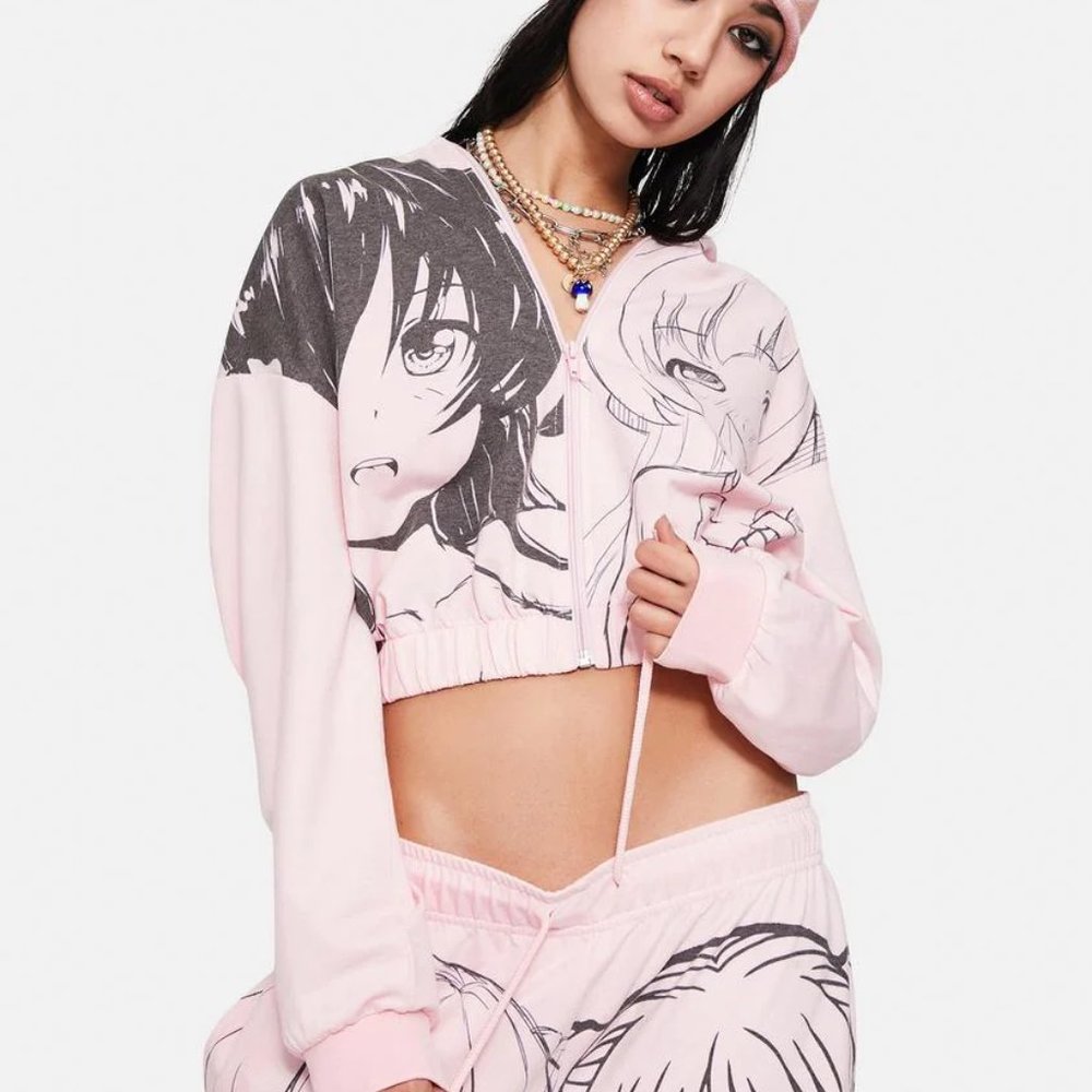 NGOrder (New Girls Order) Manga Girls Zip‎ Up Hoodie - Pink - Size 10/M